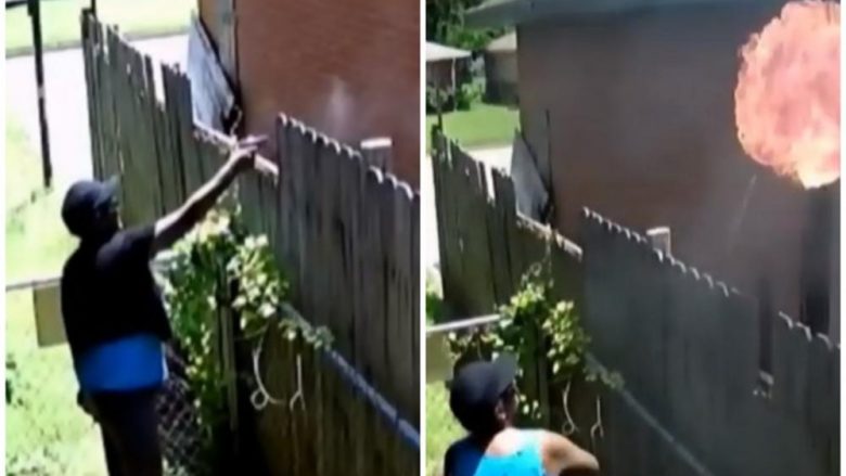 Pasi shtie me revole në shtëpinë e fqinjës, i vë flakën shtëpisë së saj – gruan e tradhton kamera e sigurisë (Video)