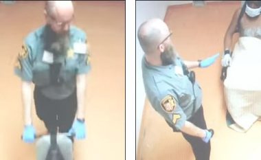 Gardianët amerikanë fikin kamerat në uniformë dhe rrahin brutalisht të burgosurin e lidhur, kamera e sigurisë brenda qelisë “i tradhton” (Video, +18)