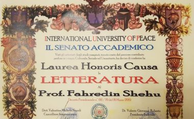 Senati i Akademisë Universum në Zvicër, laureon shkrimtarin Fahredin Shehu
