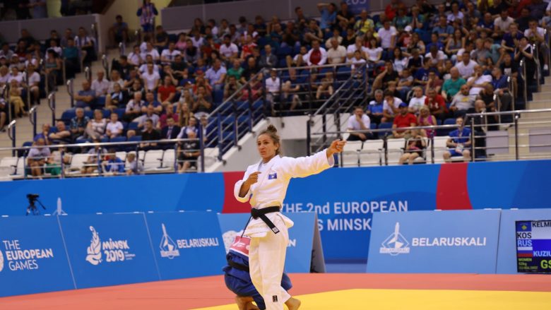Historike: Majlinda Kelmendi stoliset me medaljen e parë të artë në Lojërat Evropiane pas triumfit ndaj ruses në Minsk 2019