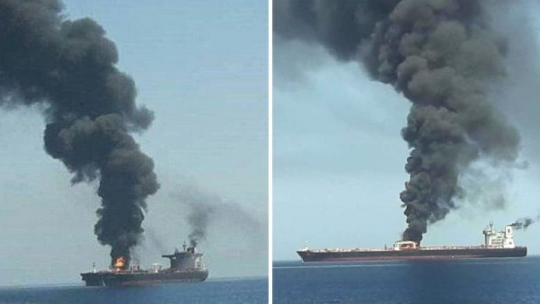 Lindja e Mesme në alarm, një anije cisternë goditet nga një raketë në Gjirin e Omanit (Foto)