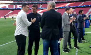 Lorik Cana përqafohet me mikun e tij të vjetër Mauricio Pochetino, por dëshiron që Ligën e Kampionëve ta fitojë Xherdan Shaqiri