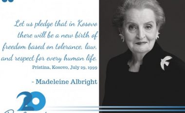 Madeleine Albright më 12 qershor feston në Kosovë