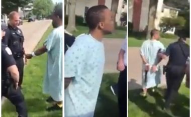Pacienti shëtiste me mbajtësen e infuzionit, arrestohet nga policia amerikane – pretendonin se donte ta vidhte (Video)