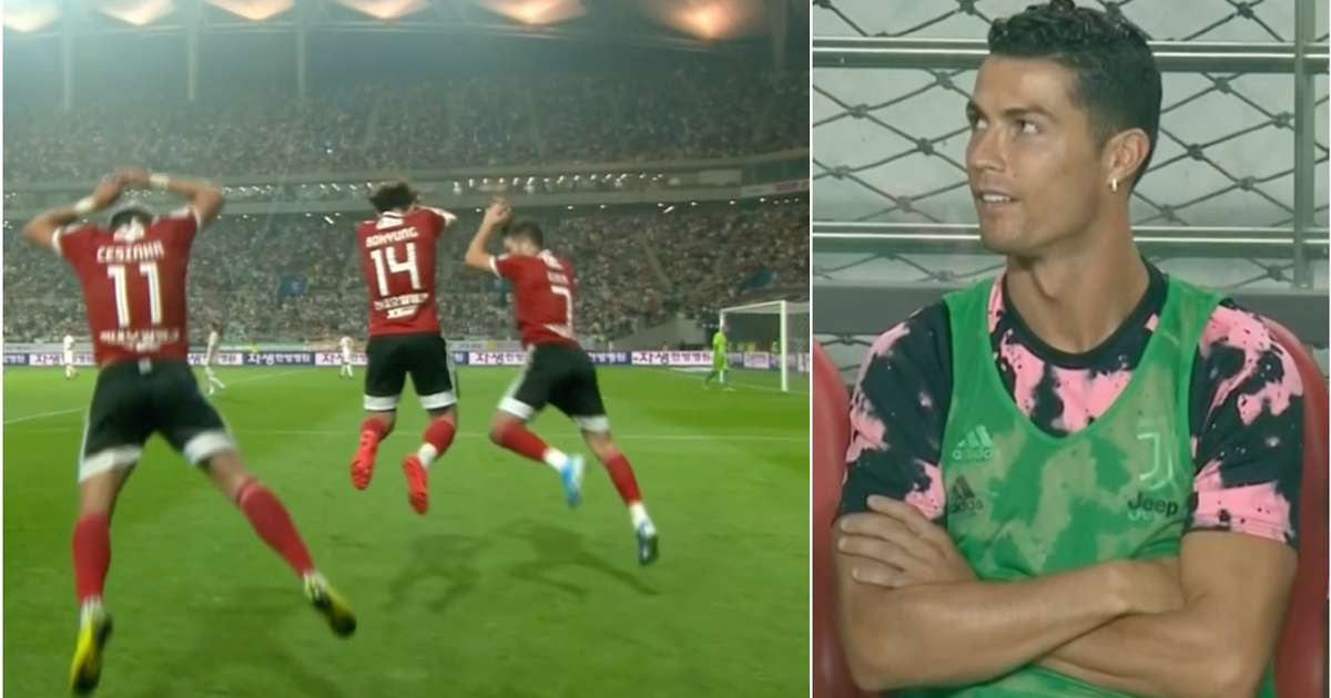 Cristiano Ronaldo i shikon nga banka se si yjet e K-League e kopjojnë festimin e tij 'SIU'