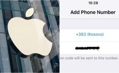 Apple pranon kodin telefonik +383 të Kosovës