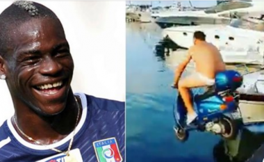 Vitet kalojnë, Balotelli nuk ndryshon: E humb bastin me pronarin e lokalit që hidhet me skuter në ujë