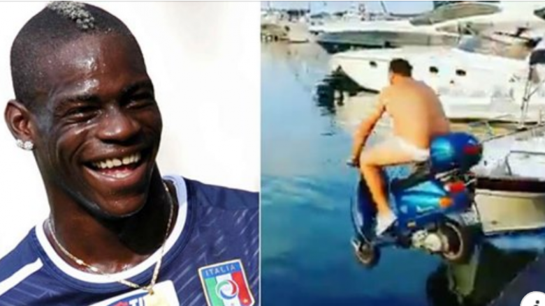 Vitet kalojnë, Balotelli nuk ndryshon: E humb bastin me pronarin e lokalit që hidhet me skuter në ujë