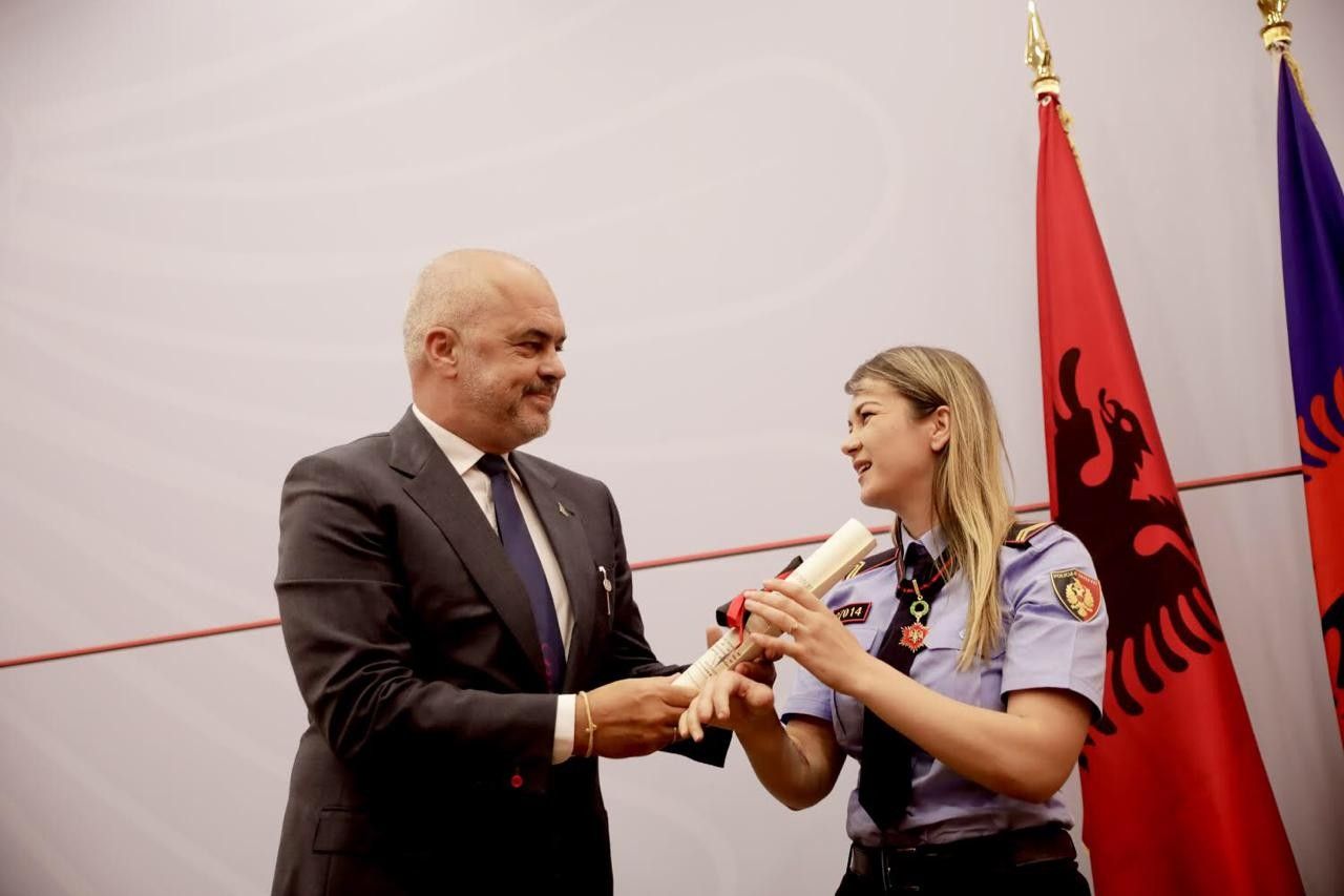 Edi Rama Pd Prime Minister Rama decorates the police officer who was injured in the ...