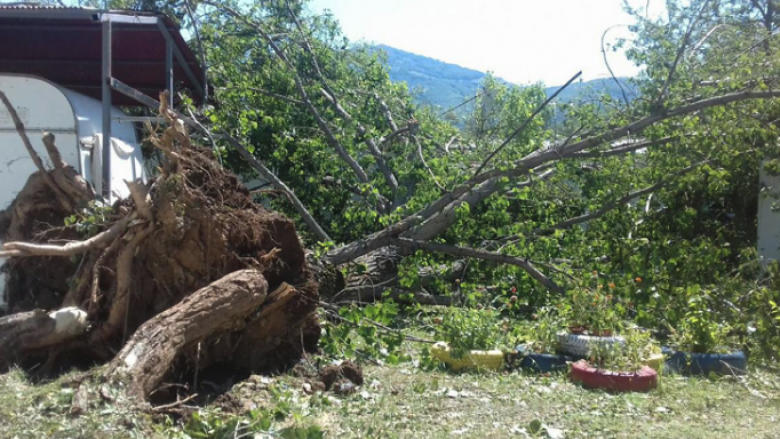 Pamje pas stuhisë në Ohër dhe Prespë, është shkaktuar dëm i madh material