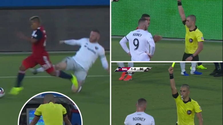 Rooney u ndëshkua me të kuq pas një ndërhyrje të rrezikshme, por shpëtoi pas rishikimit të VAR-it nga gjyqtari