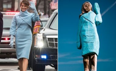 Dedikim apo një shaka – statuja qesharake që iu bë Melania Trumpit në vendlindjen e saj, në Slloveni