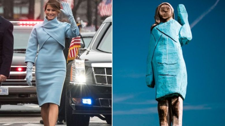 Dedikim apo një shaka – statuja qesharake që iu bë Melania Trumpit në vendlindjen e saj, në Slloveni