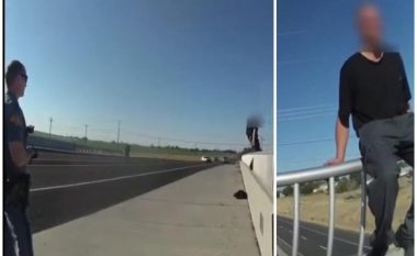 Deshi të hidhej nga ura, polici amerikan arrin ta bind burrin që mos ta bëjë – gjithçka filmohet nga kamera që e kishte në uniformë