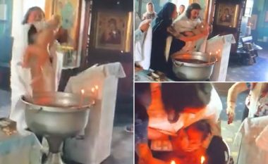 Nëna i heq fëmijën priftit rus nga duart, për pak se nuk e pësoi me jetë në ditën e pagëzimit