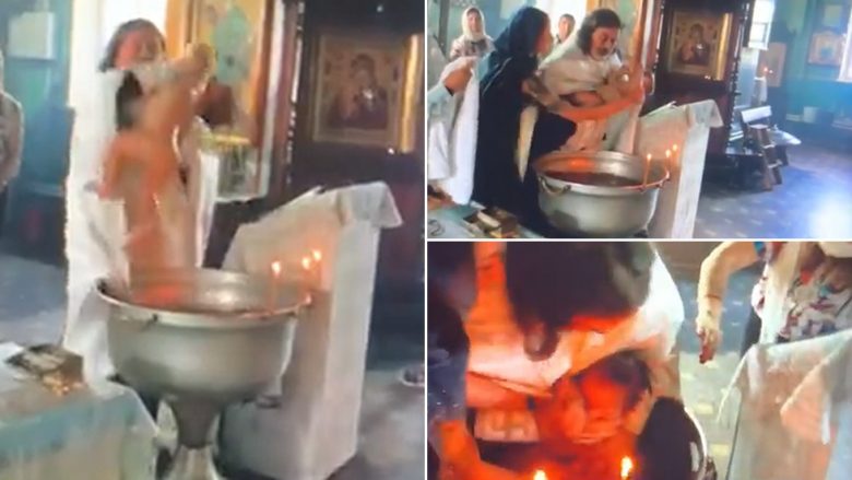 Nëna i heq fëmijën priftit rus nga duart, për pak se nuk e pësoi me jetë në ditën e pagëzimit
