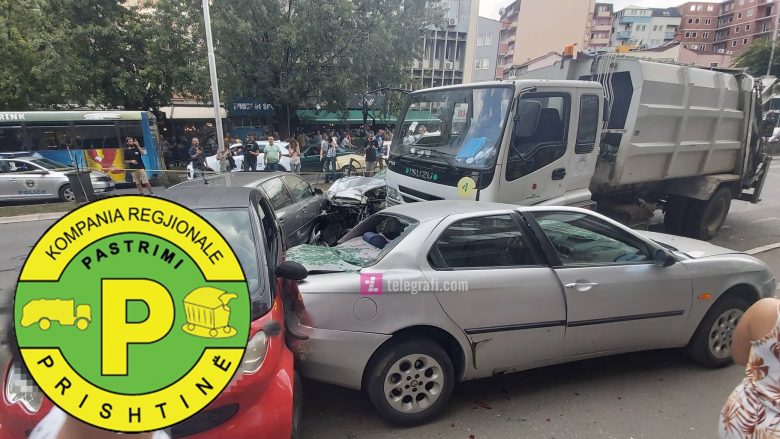 Deklarohet kompania “Pastrimi”: Kamioni i cili shkaktoi aksidentin me nëntë vetura në Prishtinë ishte në rregull