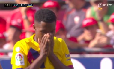 16-vjeçari Ansu Fati gjen golin e parë me fanellën e Barcelonës, feston me lot në sy