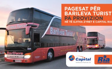 Pagesat për biletat e Barileva Turist nga tani mund t’i realizoni në pikat e CAPITAL RIA