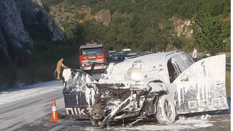 Detaje nga aksidenti në autostradën Shkup-Tetovë