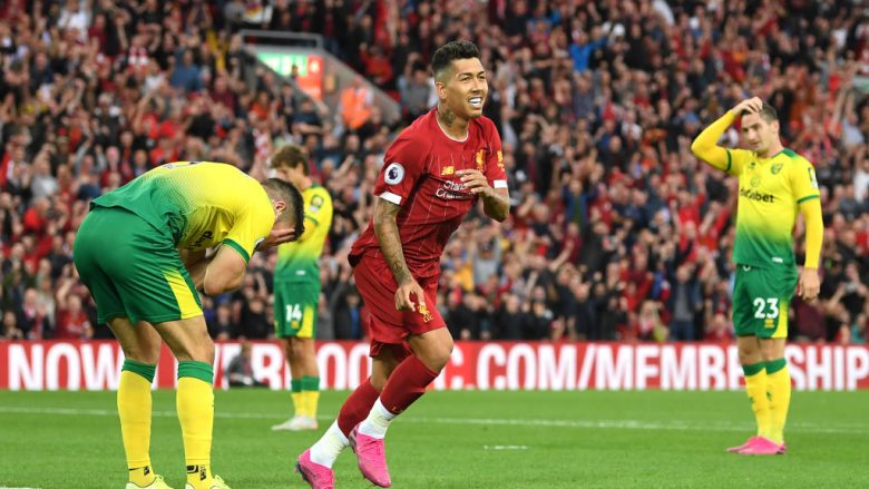 Notat e lojtarëve: Liverpool 4-1 Norwich, Firmino më i miri