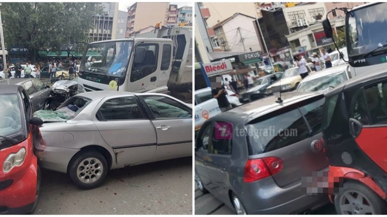 Kamionit i prishen frenat, shkakton aksident me disa vetura në Prishtinë