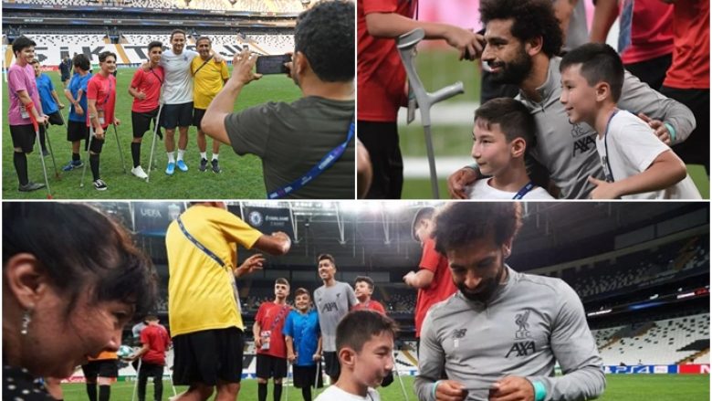 Lojtarët e Liverpoolit dhe Chelseat i gëzojnë fëmijët me aftësi të kufizuara para ndeshjes