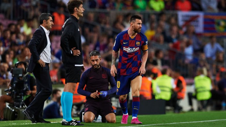 Valverde i qetëson tifozët e Barcës: Lëndimi i Messit nuk duket serioz