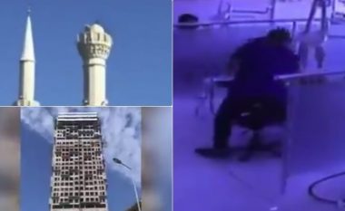 Shembja e një minareje, ikja me shpejtësi e njerëzve dhe lëkundja e një ndërtese të lartë – pamje të reja nga tërmeti i fuqishëm në Stamboll