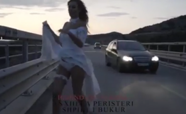 Anxhela Peristeri u rrezikua të goditej nga vetura gjatë xhirimeve të video projektit