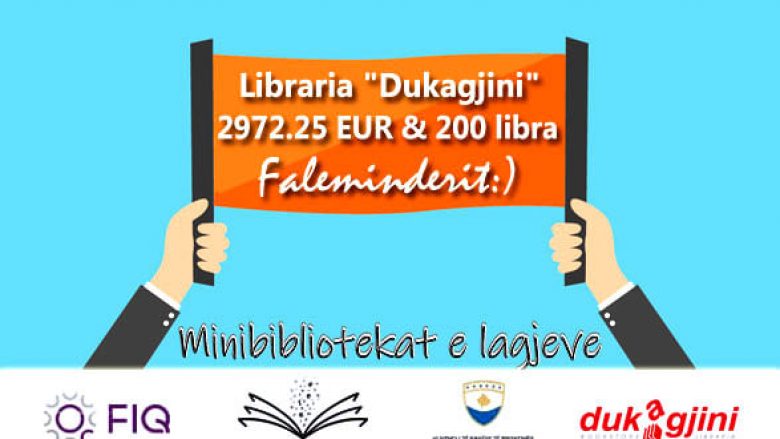 Libraria “Dukagjini” ndan 200 libra dhe 3 mijë euro për 12 mini-biblioteka në gjithë Prishtinën