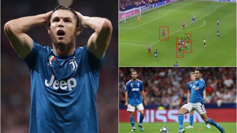 ‘Çmenduria’ e Cristiano Ronaldos në kohën shtesë – shmangë pesë lojtarë, gjuan afër shtyllës, por hesht Wanda Metropolitanan