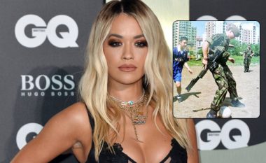 Rita Ora shpërndan fotografinë e ushtarëve anglezë dhe i uron fat Kosovës në ndeshjen ndaj Anglisë