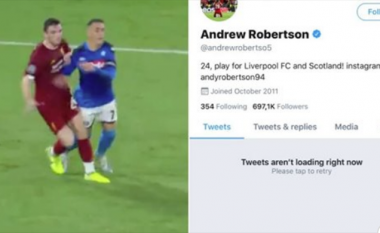 Robertson e shlyen llogarinë në Twitter shkaku i kritikave nga tifozët për paraqitjen e dobët ndaj Napolit
