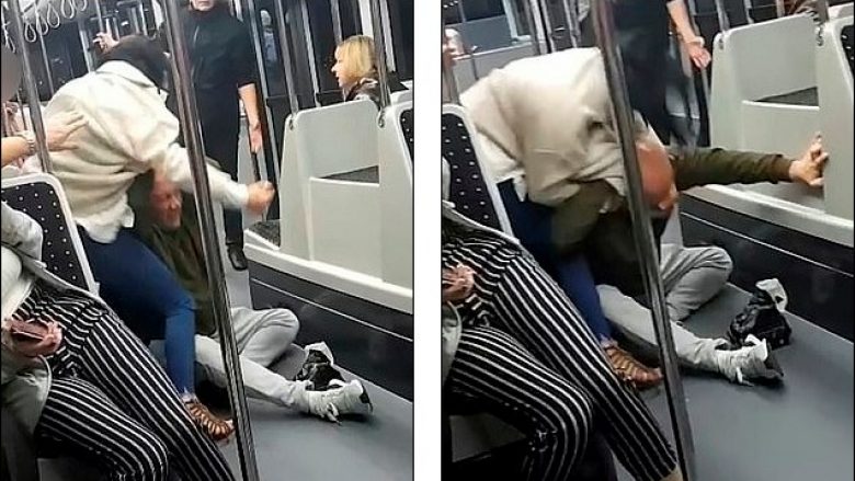 Çifti filmohet duke u rrahur brutalisht në autobus, raportohet se dyshja ishin nën ndikim të alkoolit