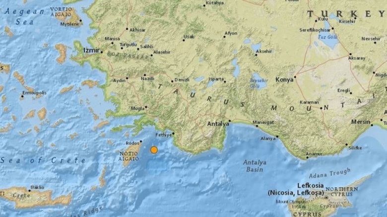 Tërmeti me magnitudë 5.0 në Mesdhe trondit një pjesë të Turqisë