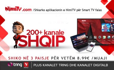 1 abonim, 3 paisje, 200 kanale shqip – NimiTV në gjithë Evropën për vetëm 8.99€ në muaj
