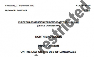 Komisioni i Venecias rekomandon rishqyrtim të Ligjit për Përdorimin e Gjuhëve