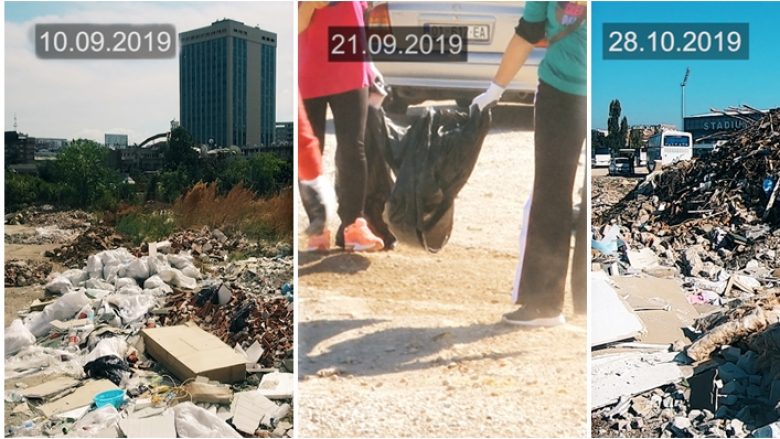 Largohet deponia ilegale e mbeturinave afër stadiumuit ‘Fadil Vokrri’, ambienti kthehet në gjendjen e mëparshme