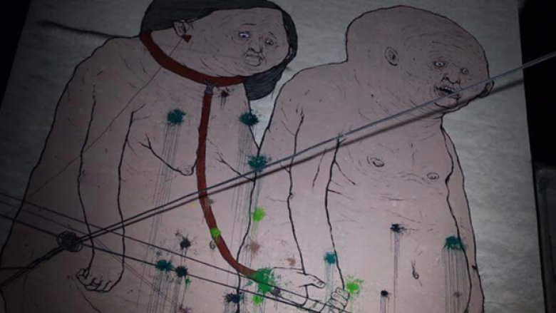 Shqiptarët fshijnë pikturën murale të artistit italian
