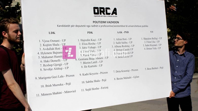 ORCA tregon se cilët janë kandidatët për deputet që janë profesorë apo asistentë në universitete publike