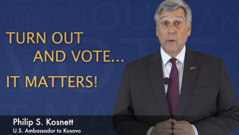 Kosnett: Në Kosovë si në Amerikë çdo votë numërohet, dilni dhe votoni për vetën, për vendin tënd, për të ardhmen tuaj