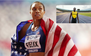 Sprinterja olimpike Allyson Felix ka thyer rekordin botëror të Usain Bolt