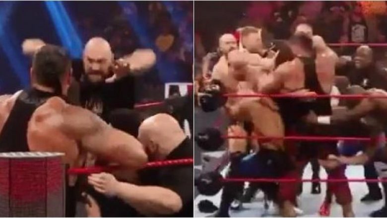 Fury u fut në ringun e WWE për t’u përballur me Strowman – sigurimi e kishte të vështirë t’i ndante