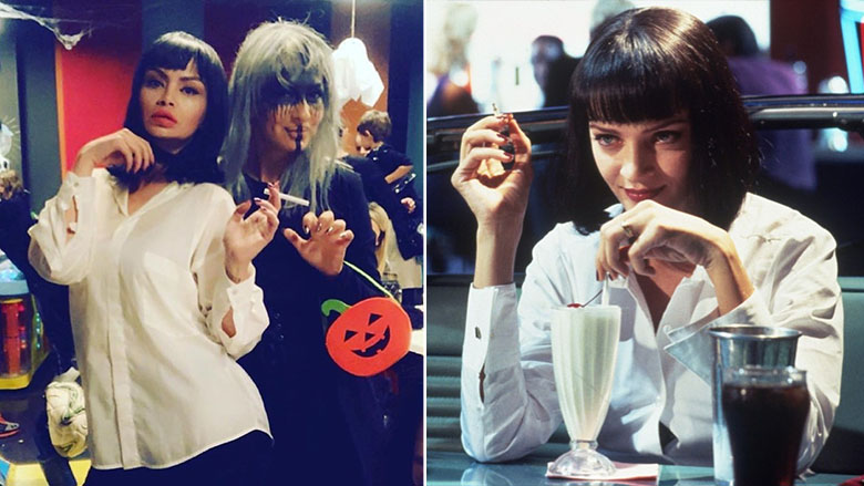 Adelina dhe Zanfina festojnë Halloweenin, maskohen si personazhet e filmit ikonik “Pulp Fiction”