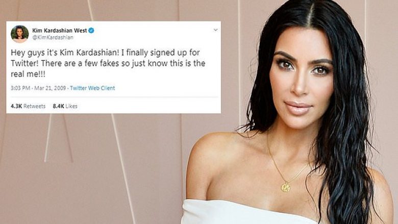 Çfarë kishte shkruar Kim Kardashian në statusin e saj të parë në Twitter 10 vjet më parë?