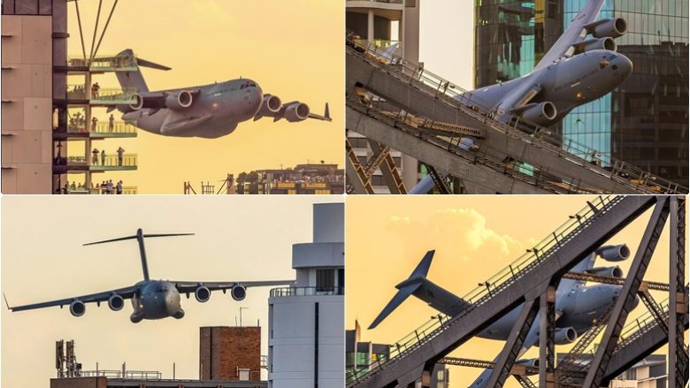 Aeroplanët fluturojnë midis rrokaqiejve në Australi, banorët shohin spektaklin nga ballkonet e tyre