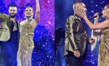 Jennifer Lopez befason Maluman në koncertin e tij në New York, duket e mahnitshme e tëra e veshur në ari