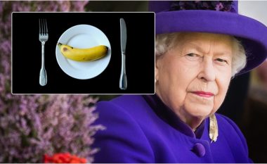 Mbretëresha ha banane me thikë dhe pirun – dhe ky nuk është i vetmi “ves” i saj, kur bëhet fjalë për ushqimet