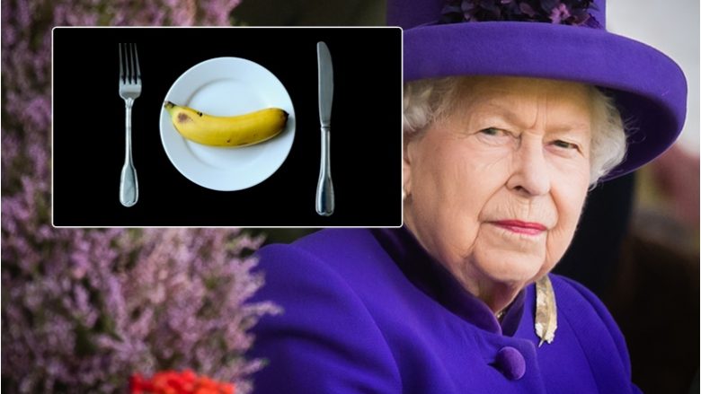 Mbretëresha ha banane me thikë dhe pirun – dhe ky nuk është i vetmi “ves” i saj, kur bëhet fjalë për ushqimet